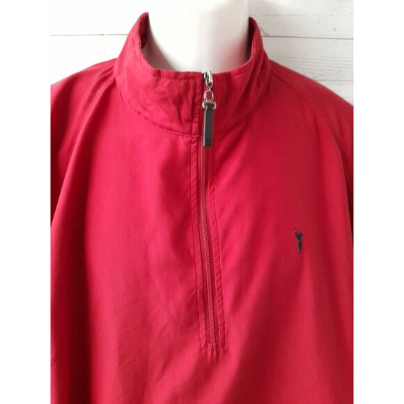 AUSTIN GOLF Red Half Zip Stain Resistant Windbreaker Zip Sleeve Mens Size L - Picture 2 of 12